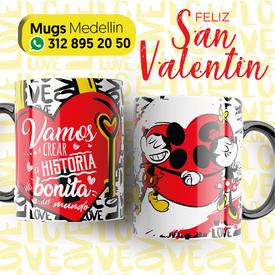mugs personalizados de amor san valentin en medellin