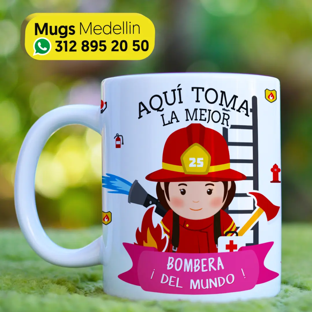 mugs personalizados en medellin dia del bombero