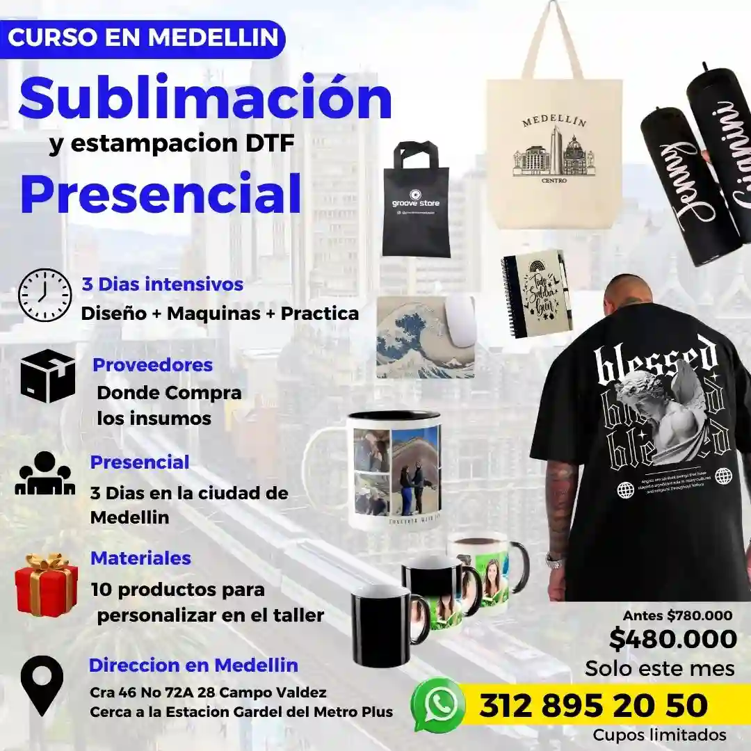 Curso de sublimacion en medellin Curso de sublimacion en medellin